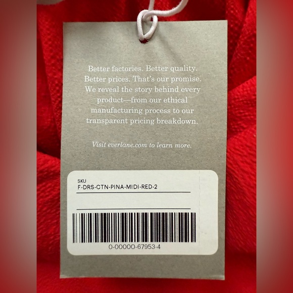 NWT - Everlane - Pinafore Strappy Back Red Midi Dress, Strappy Back - Size 2 - Picture 9 of 9